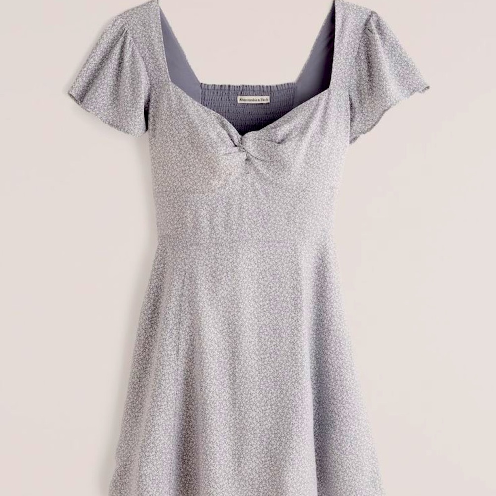 ABERCROMBIE & FITCH KNOTT FRONT FLORAL BLUE DRESS SIZE XS